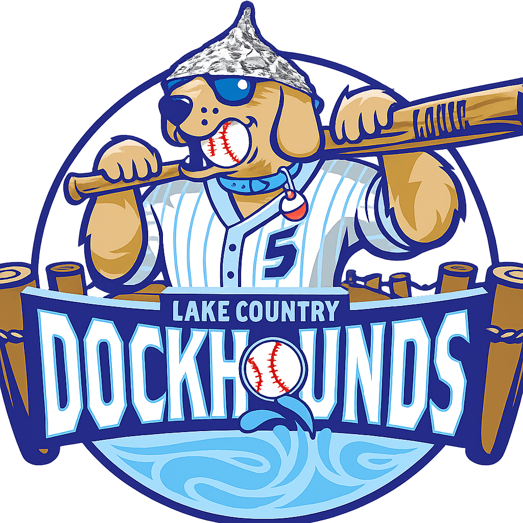 Lake Country DockHounds mascot in a tinfoil hat